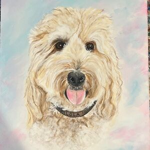 Custom hand painted pet portrait from your photo canvas wall art